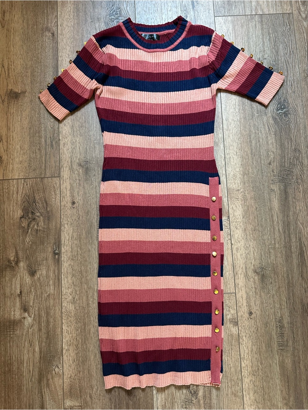Say What Women’s Striped Sweater Dress, Midi, Ribbed, Bodycon, Fall, XL - Picture 7 of 12